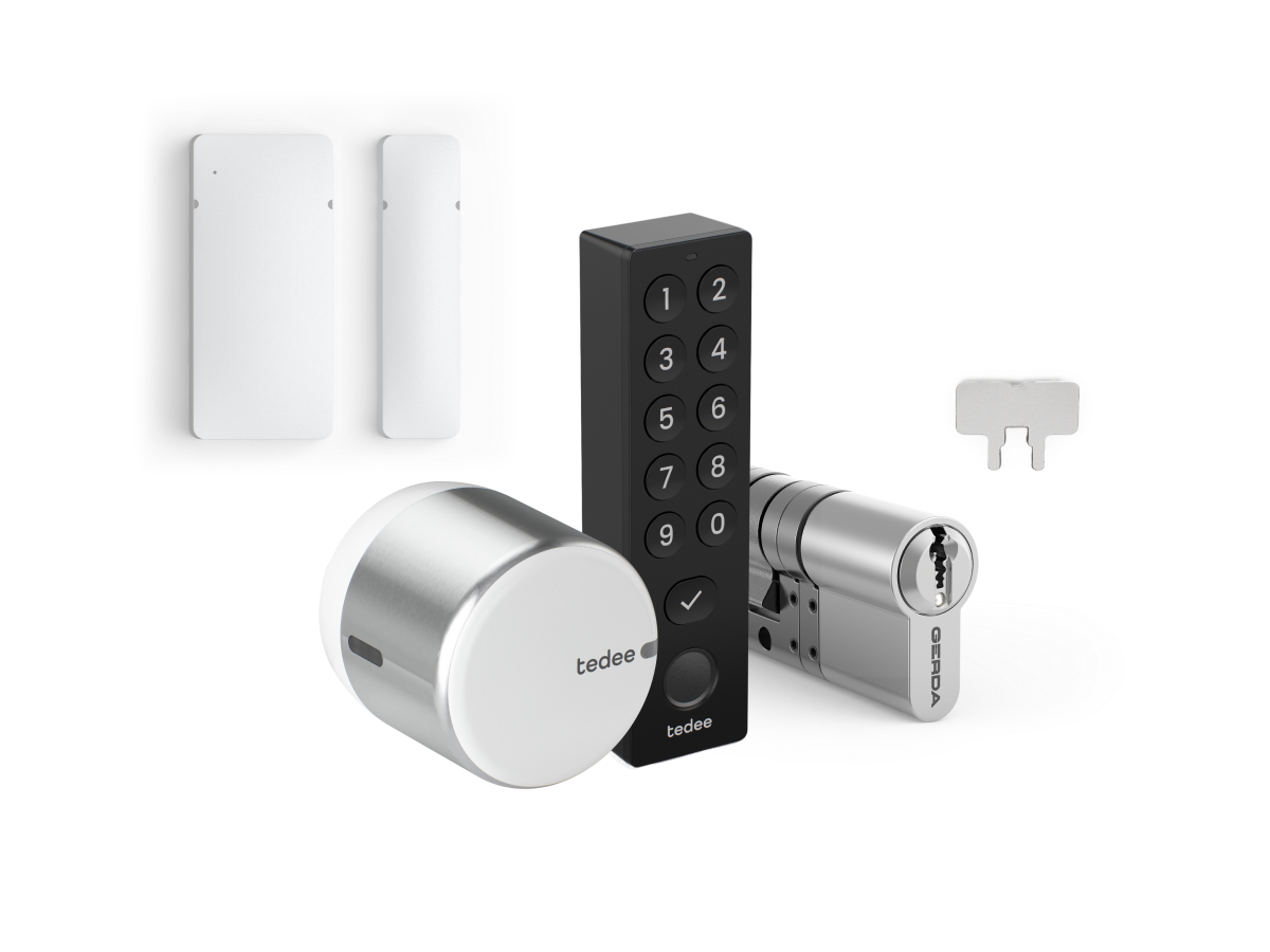 Tedee GO2 + Bridge + Keypad PRO + Door Sensor + Modular Cylinder + Bar